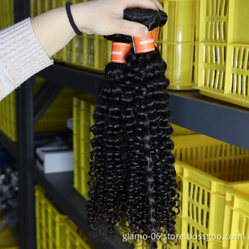 Annione Long 100%Human Hair Extension Wholesale Weft Human Hair Extension Vendors Color Long Indian Curly Hair Extension
